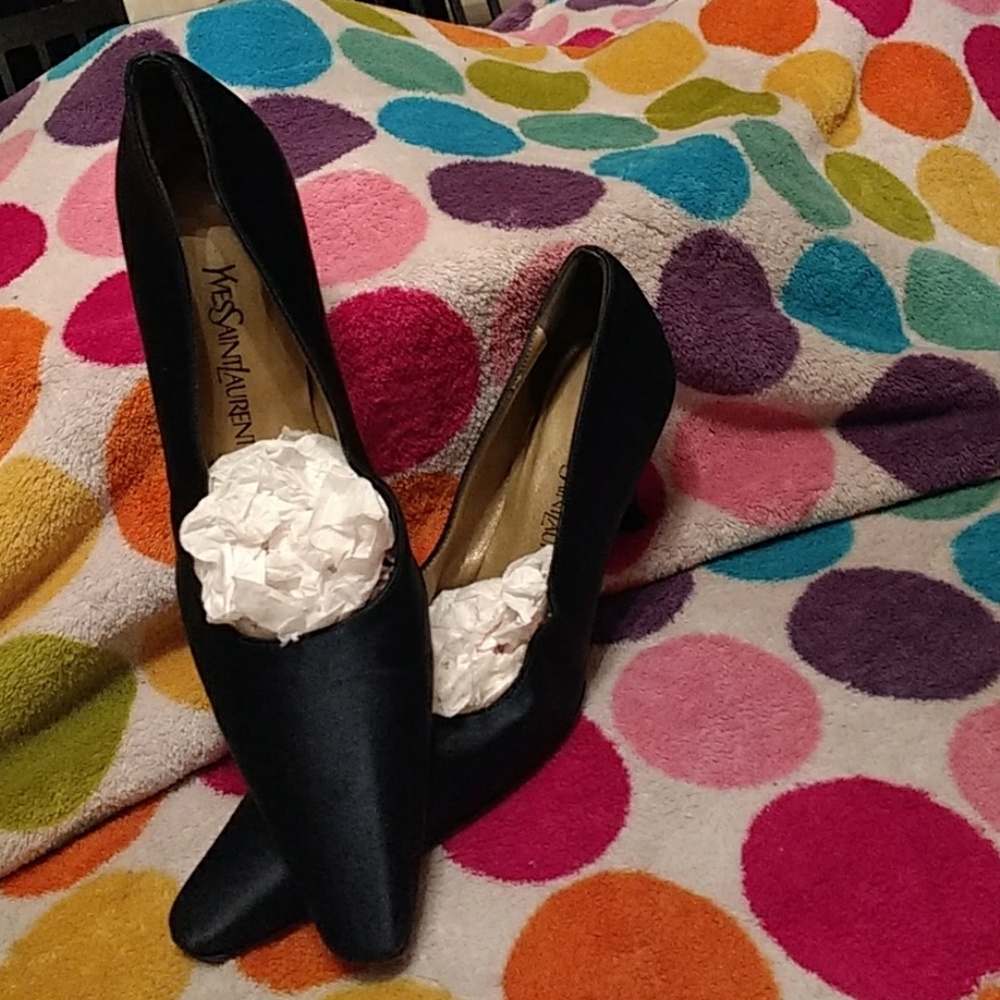 Authentic YSL black satin
